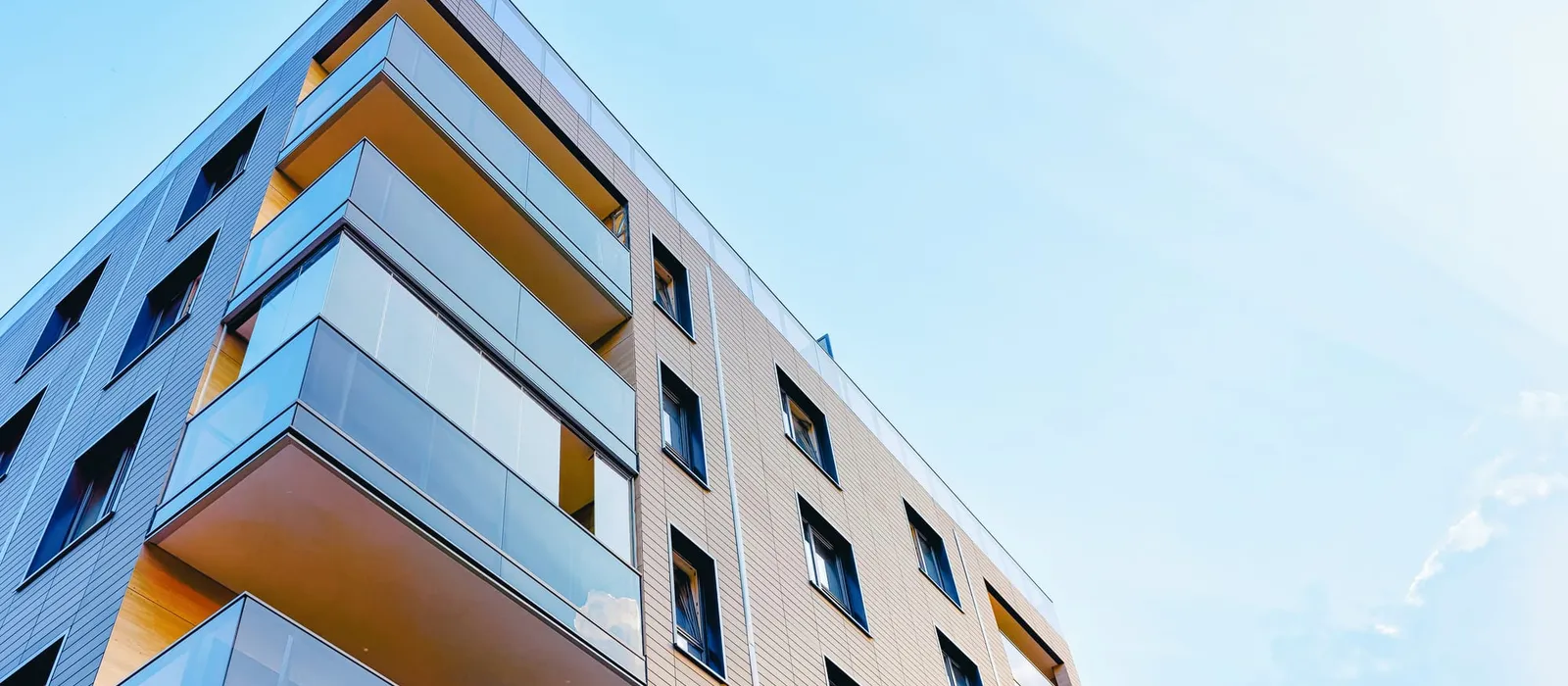 Exterior of a new apartment building
