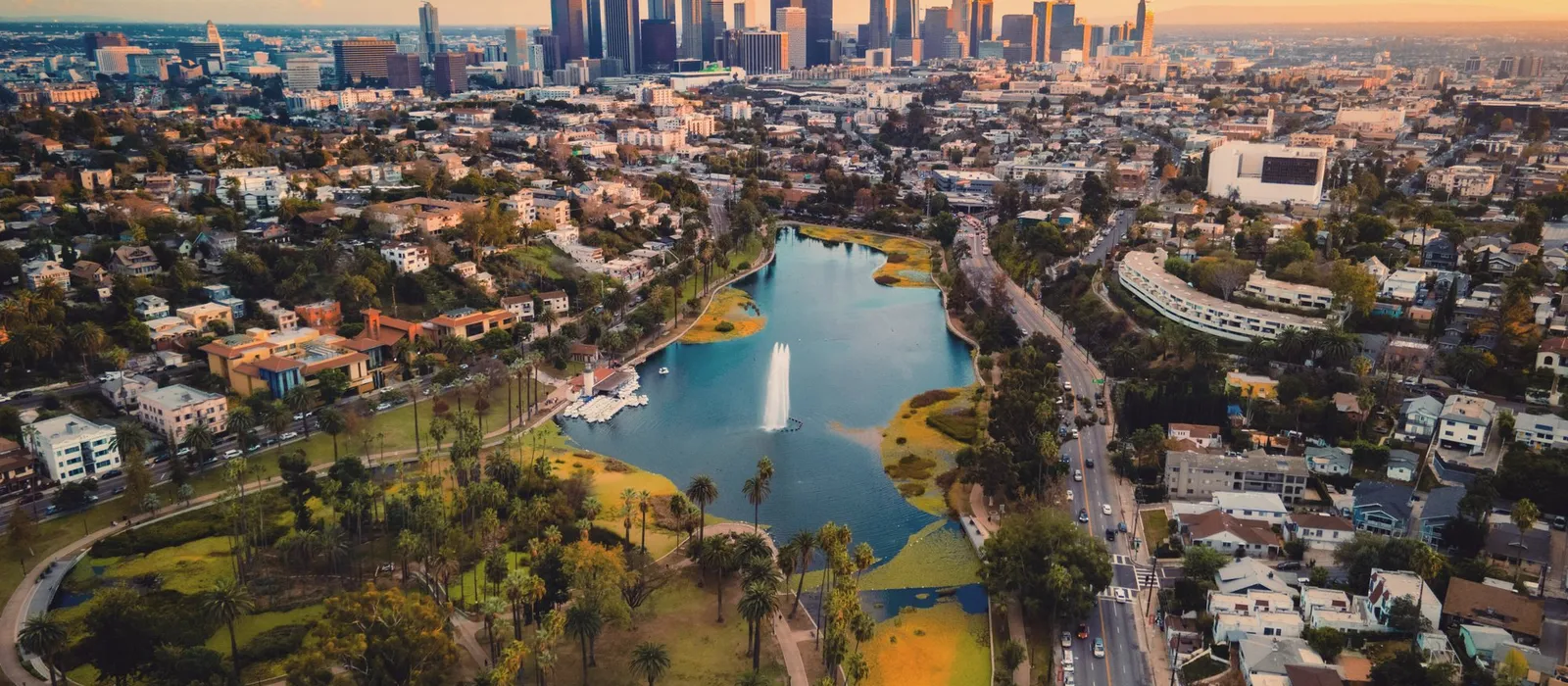 Downtown Los Angeles skyline seen from Echo Park