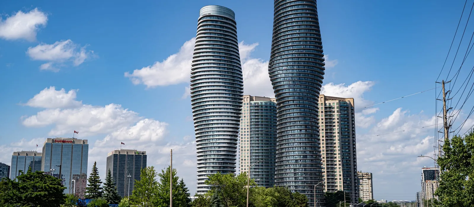 Twin residential condominium towers