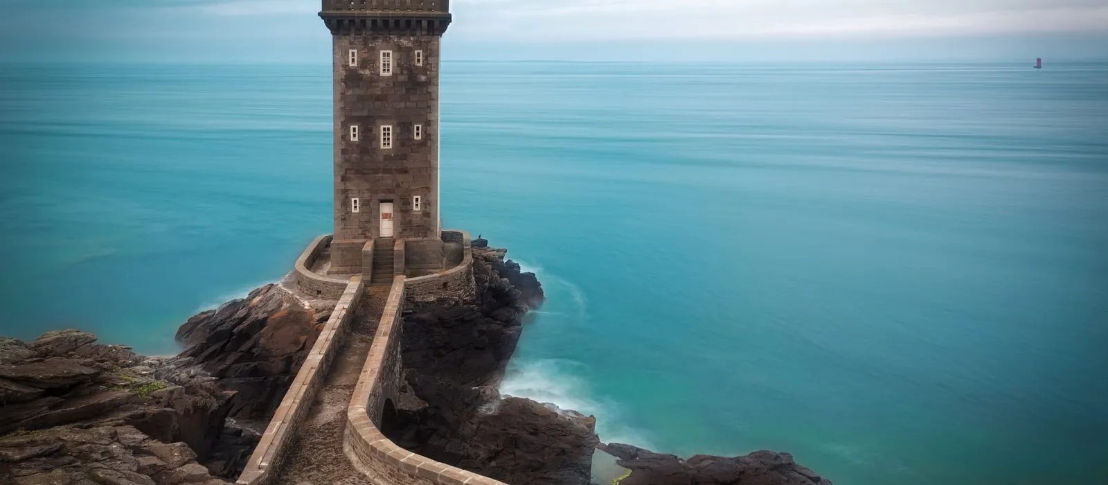 Lighthouse on a rocky Atlantic headland