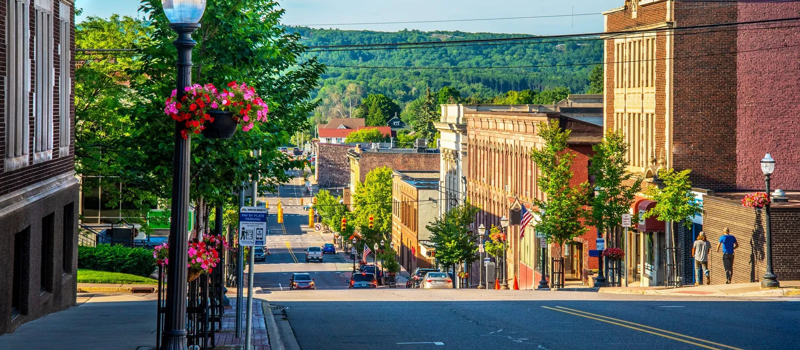 The city of Marquette on a hilltop in northern Michigan