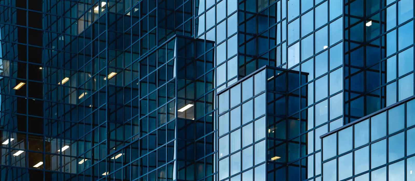 Detail of a modern office building facade